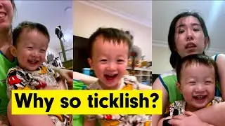 Baby Can't Stop Laughing! Mummy & Ticklish Baby's HILARIOUS Selfie Time