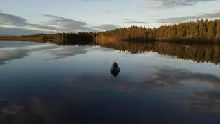 Кольский полуостров, июнь, лесное озеро. DJI Air 2.