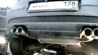 NEX® Golf V. ЭКСКЛЮЗИВ. Глушитель раздвоенный NEX® 4 насадки Ø 76 мм. Вид, звук, индивидуальность