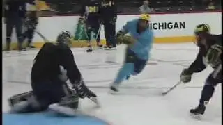 Michigan Hockey Practices Before the Frozen Four Against North Dakota