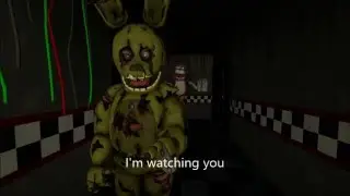 springtrap and balloon boy:reaction of springtrap and golden freddy