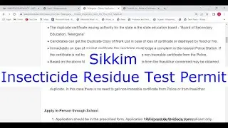 Sikkim - Obtain Pesticide or Insecticide Residue Testing Permit