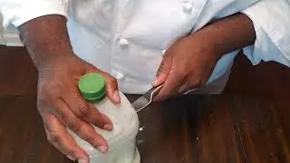 Making butter from heavy cream (shaking method)