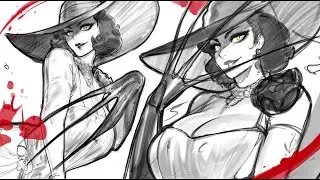Drawing Lady Dimitrescu // RE8 VILLAGE