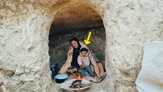 Nurturing Tradition: Zari's Bread Baking and Cave Digging with Her Little Helper