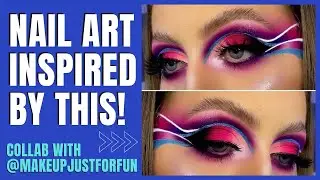 Doing nail art inspired by a make up look! (watch me struggle lol) | Collab with 