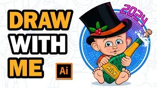 How to Draw Baby New Year | Adobe Illustrator Tutorial