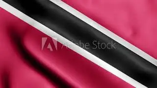 Trinidad and Tobago Flag video waving in wind. Trinidad and Tobago Flag Wave Loop waving in wind.