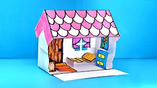 🏠 How to make a folding house with furniture from A4 paper with your own hands