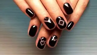 Дизайн ногтей гель-лак shellac - Дизайн ногтей стразами + роспись (видео уроки дизайна ногтей)