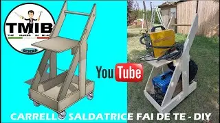 Carrello porta saldatrice Fai da te DIY a 2 piani con spazio posteriore per bombola del gas