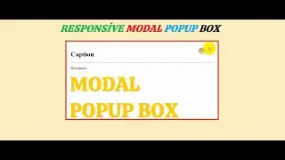 Create a Popup Modal  Box With HTML, CSS & JQUERY