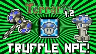 Terraria 1.2 How to get the Truffle Pet & Hammush! (Truffle NPC, Legend of Maxx Reference) @demizegg