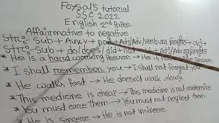 SSC 2022/2023( Eng.2) ( Affirmative to Negative) Without changing the meaning.