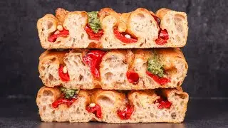 How to Make an Amazing Roasted Pepper & Garlic Focaccia