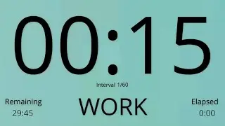 Tabata Timer 15/15 - HIIT Timer 15/15 - Interval Timer 15/15 ( without music )