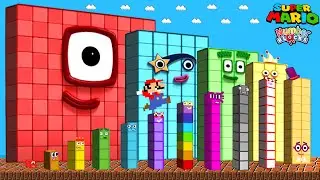 Mario vs the Numberblocks 1, 10, 100 and 1000 to the biggest number | Game Animation