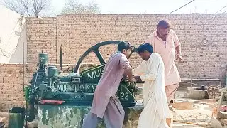 22 HP Oil Diesel Engine Amazing Starting - Heavy Diesel Oil Engine Start - Diesel Engine Sound