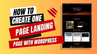 One Page Portfolio Landing Page Creation with Wordpress | Elementor