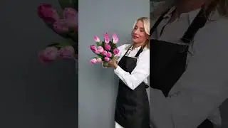 Букет из 15 нежно розовых тюльпанов (Мемфис) на ленте