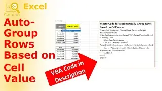 How to Automatically Group Rows based on Cell Value