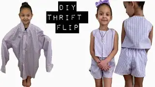 Como hacer un conjunto de niña de una camisa vieja | Katirya Rodriguez