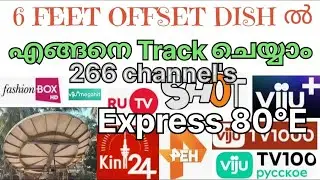 6 feet offset dish ൽ || എങ്ങനെ Track ചെയ്യാം ||  266 channel's || Express 80°E ||  23 February 2024