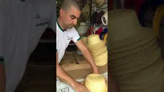 Шляпа-канотье из соломы,выравнивание с помощью воды
