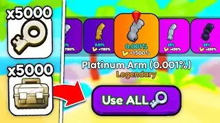 I Opened 5,000 OP Platinum Crates in Arm Wrestling Simulator! (Roblox)
