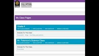 Creating a My Class Page