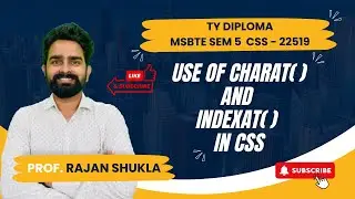 Use of CharAt() and IndexAt() in CSS | MSBTE SEM 5 - CSS - 22519 | FOR FOR IT /CO /AIML | TY DIPLOMA