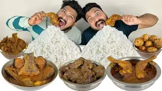 HANDI CHICKEN CURRY,HANDI MUTTON CURRY,LIVER CURRY,EGG CURRY,FISH CURRY EATING MUKBANG🔥