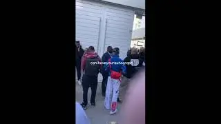 Gervonta “Tank” Davis arrives at the LA press conference for his upcoming fight against Ryan Garcia
