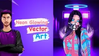 || Neon Glowing vector art ||@mysticlgnite