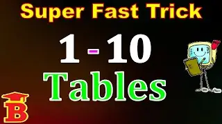 1 to 10 all Tables Easy Trick (Be Human Computer)