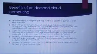 On Demand Cloud Computing What It Is and Why It Matters