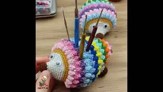 wow great model crochet hedgehog pincushion I made🦔🦔🦔