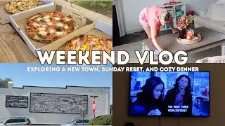 WEEKEND VLOG // travel to a new town, Sunday clean, and a cozy fall dinner