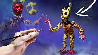I made Springtrap action figure with removable parts | FNAF clay art