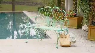 Metal Peacock Bench
