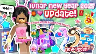 ADOPT ME LUNAR NEW YEAR 2025 UPDATE!🏮🌸| MAKING NEON BLOSSOM SNAKE💗🐍