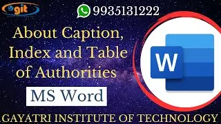 About Caption, Index and Table of Authorities in MS Word | GIT Education