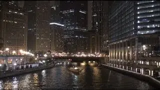 Downtown Chicago at night