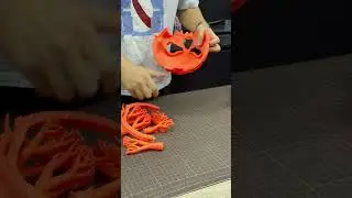 3D printed Pumpkin Head Halloween Mask #3dprinting #mask #halloween #spooky #pumpkin #shorts