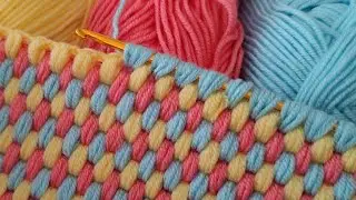 👌💯Super easy tunisian crochet baby blanket pattern for beginners - temperature crochet blanket