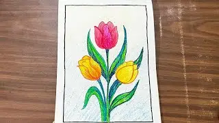 Very Easy Flower Drawing Scenery #flowerdrawing