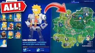 *ALL* 13 Character Locations Guide in Fortnite | Simpsons Season