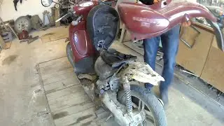 Aprilia Scarabeo brought back to life after some years in a shed
