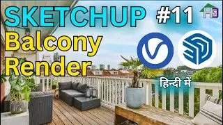 V-Ray Balcony Render Tutorial in Hindi | Daylight & Night Lighting Setup