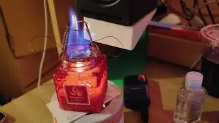 creating a double candle using hand sanitizer